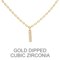 GOLD DIPPED CZ INITIAL NECKLACE